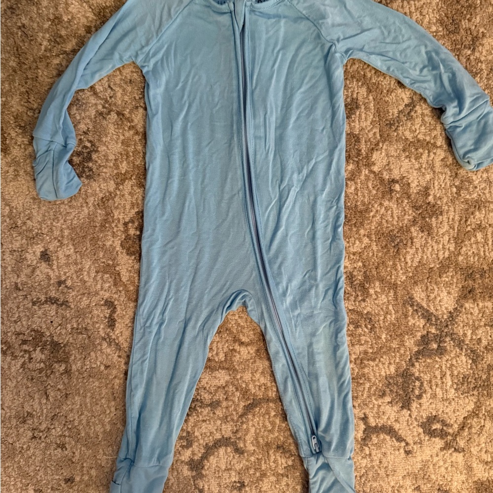 Little Sleepies Solid Sky Blue Zippy